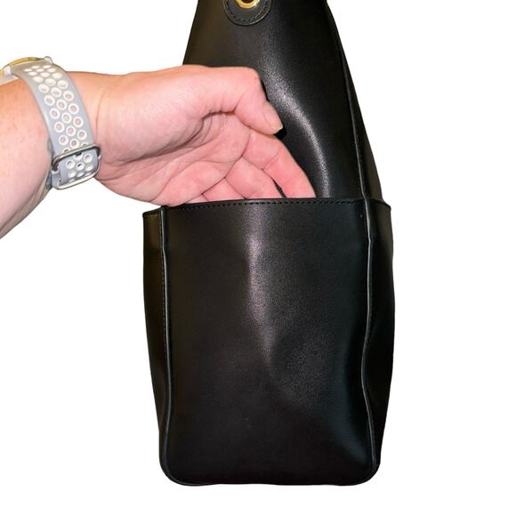 Bostanten Lottery Leather Hobo Bag Large Black - Picture 3 of 7